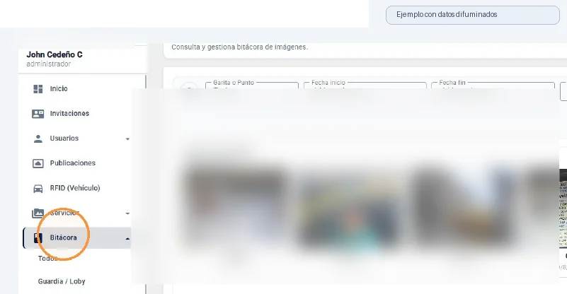 Captura de Bitácora de imágenes paso 1