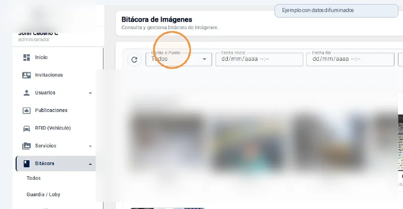 Captura de Bitácora de imágenes paso 2