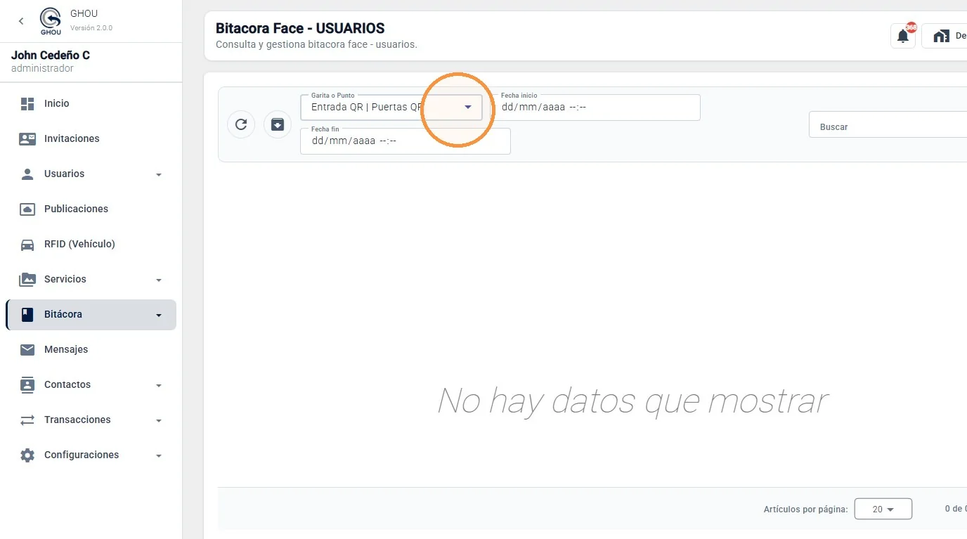 Captura de Bitácora de reconocimiento facial paso 4