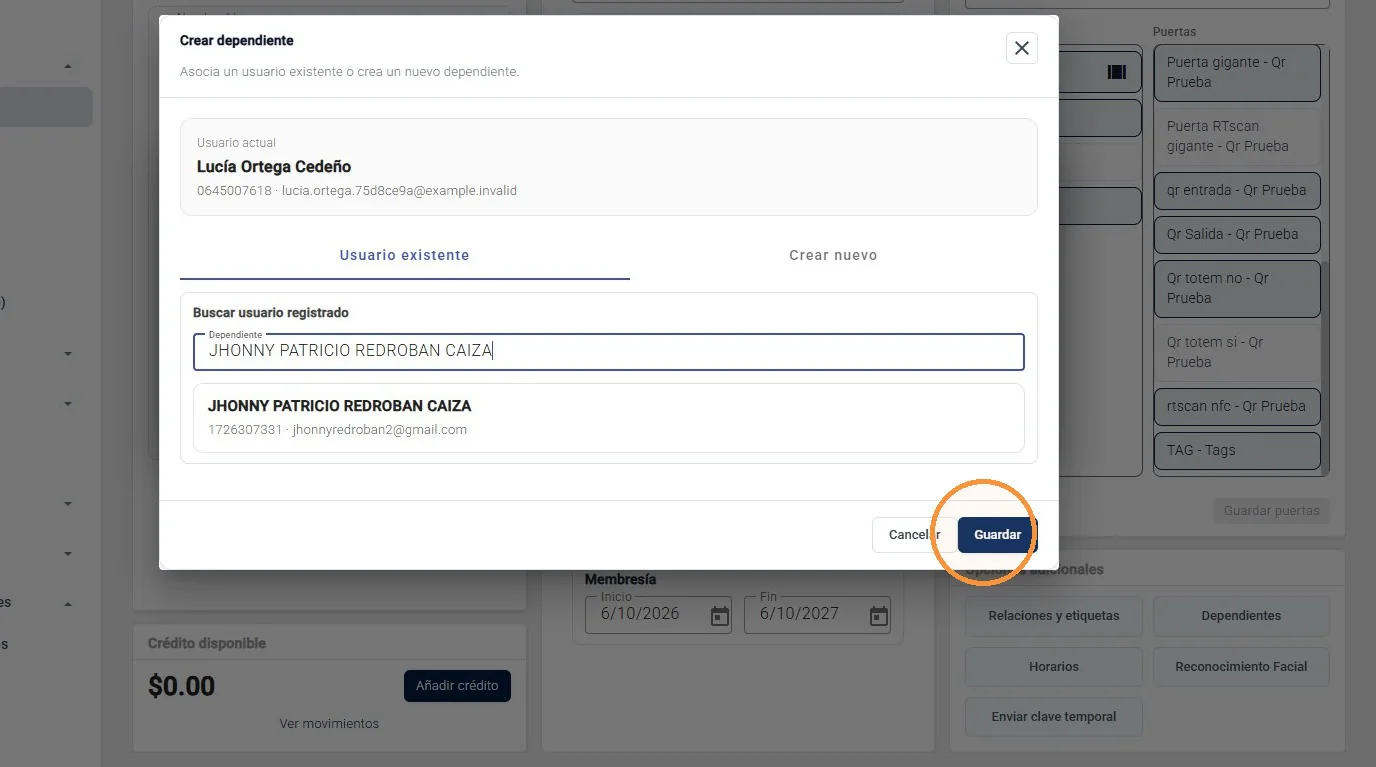 Captura de Configuración de usuarios existentes paso 11