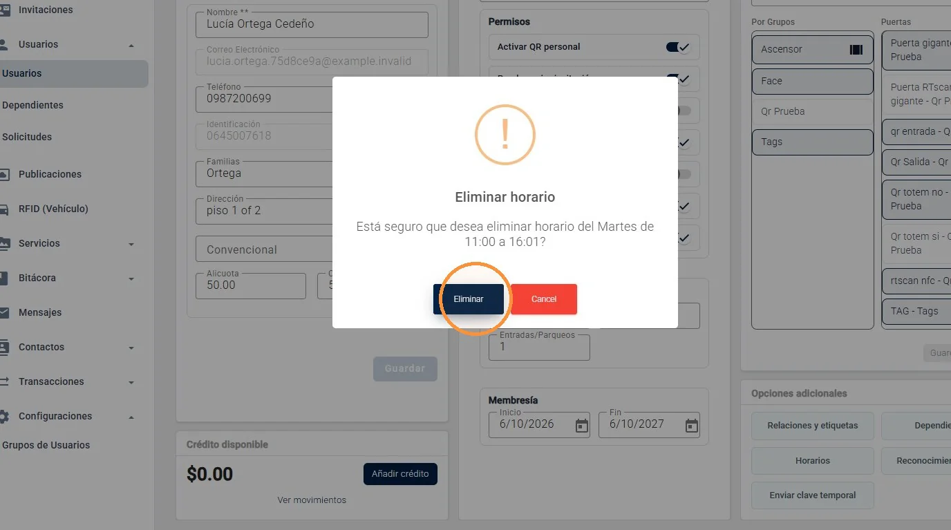 Captura de Configuración de usuarios existentes paso 16
