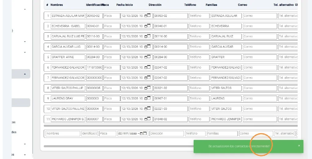 Captura de Contactos bloqueados paso 6