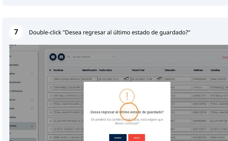 Captura de Contactos permitidos paso 7