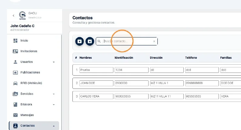 Captura de Contactos de usuarios paso 5