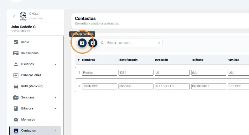 Captura de Contactos de usuarios paso 6