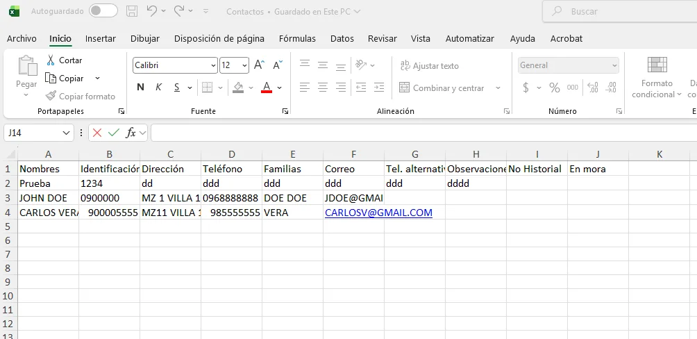 Captura de Contactos de usuarios paso 7