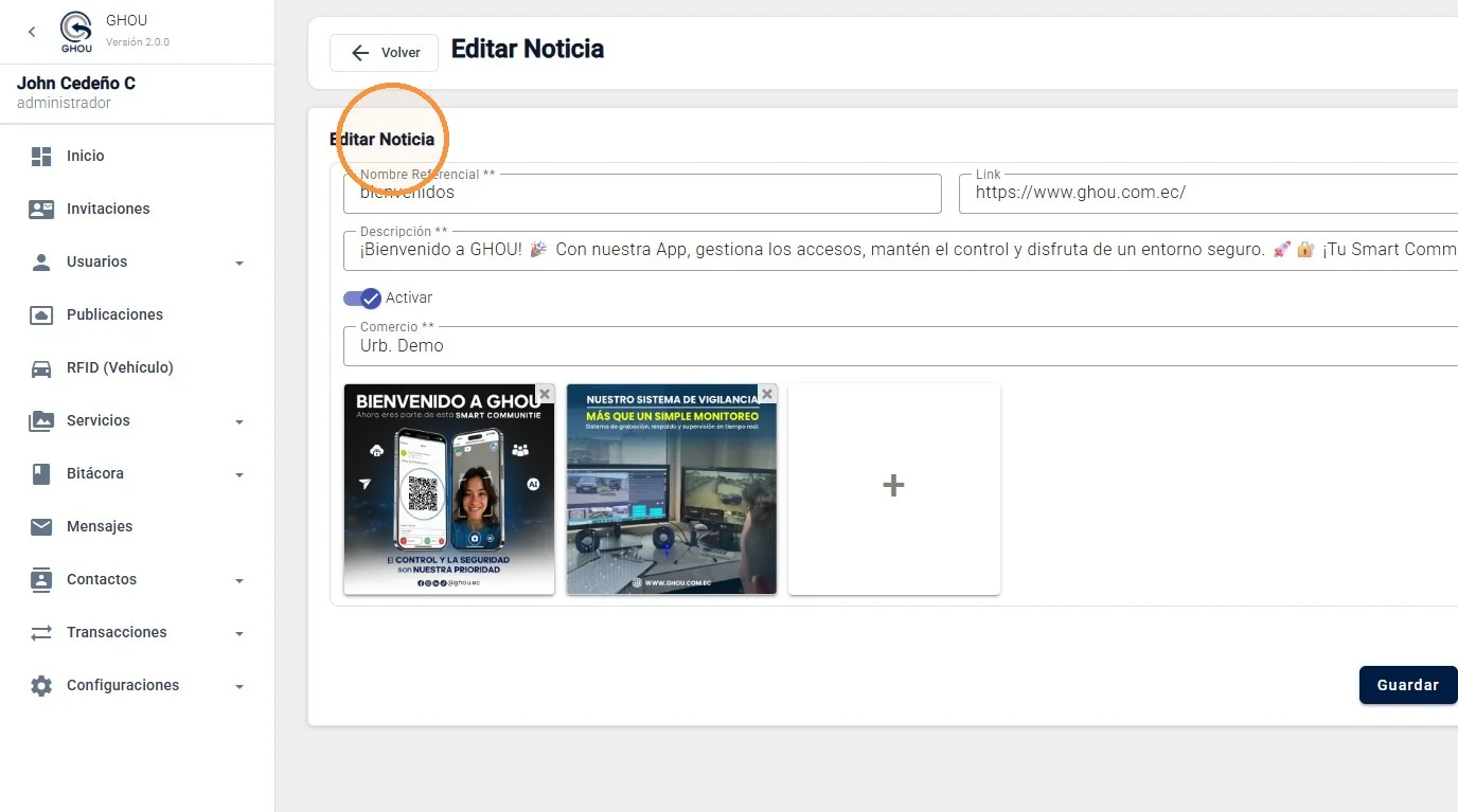 Captura de Gestión de publicaciones paso 9