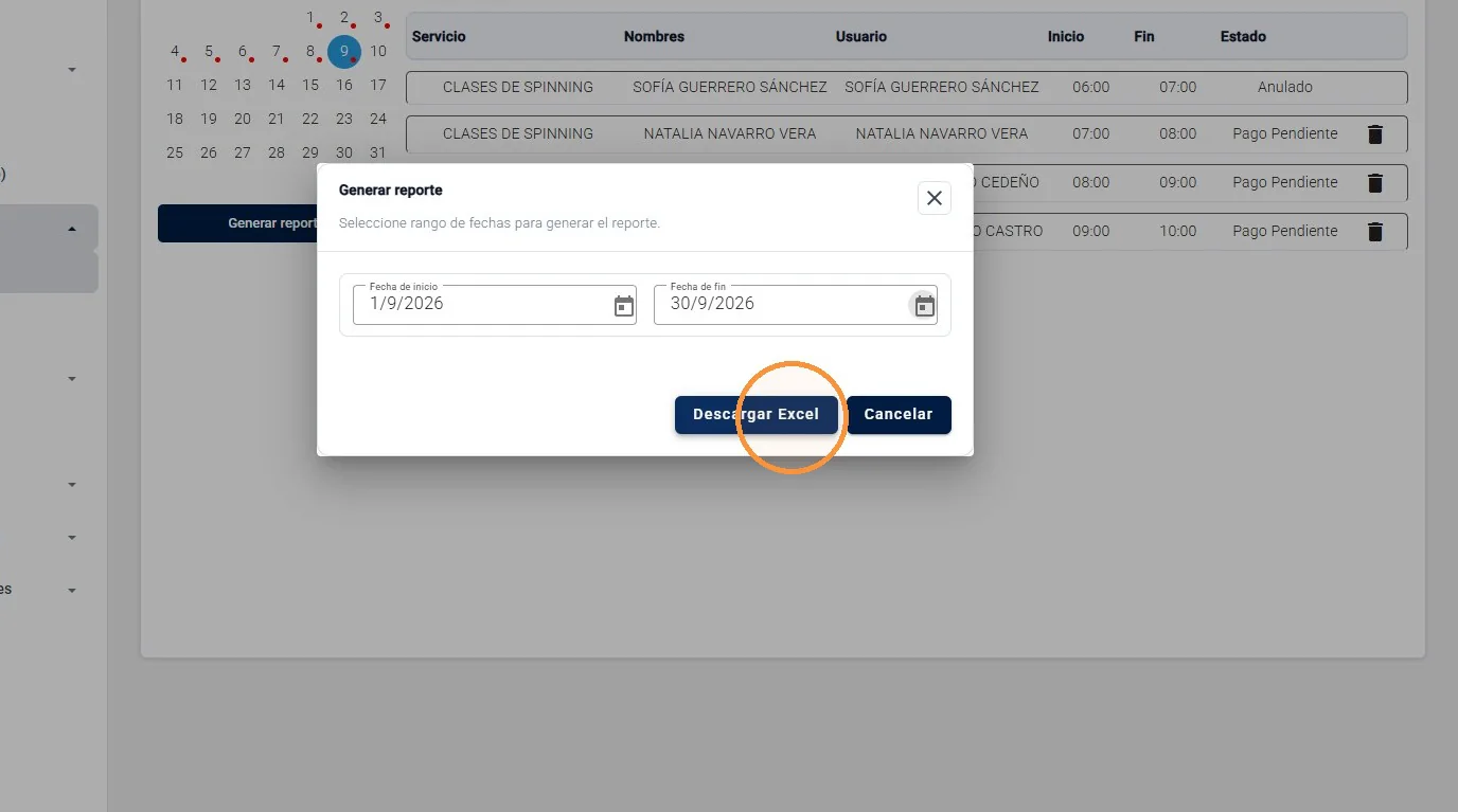 Captura de Servicios y reservaciones paso 13