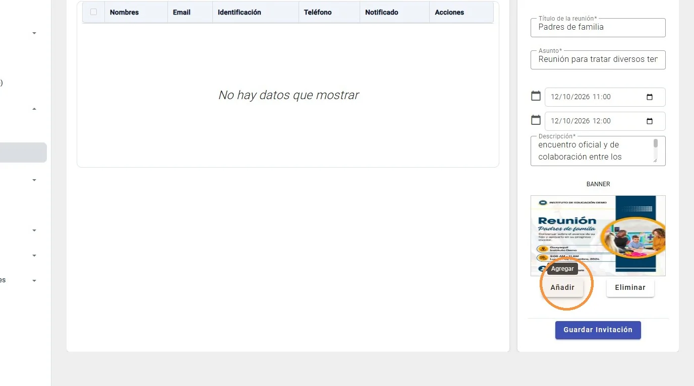Captura de Gestión de reuniones paso 4