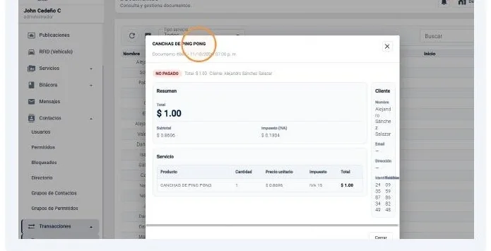 Captura de Transacciones documentos y tickets paso 4