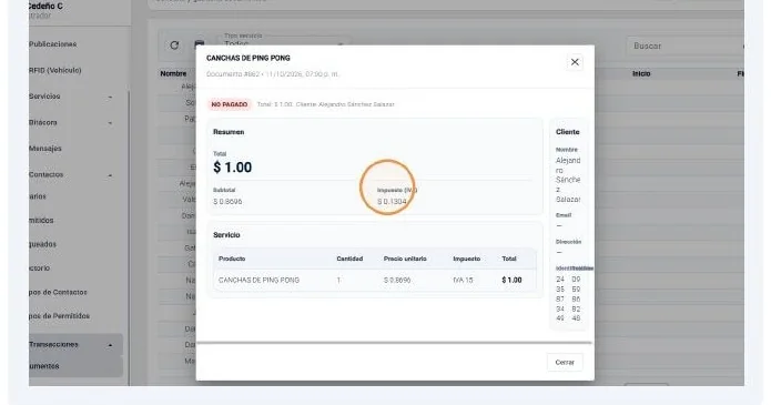 Captura de Transacciones documentos y tickets paso 5