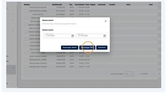 Captura de Transacciones documentos y tickets paso 10