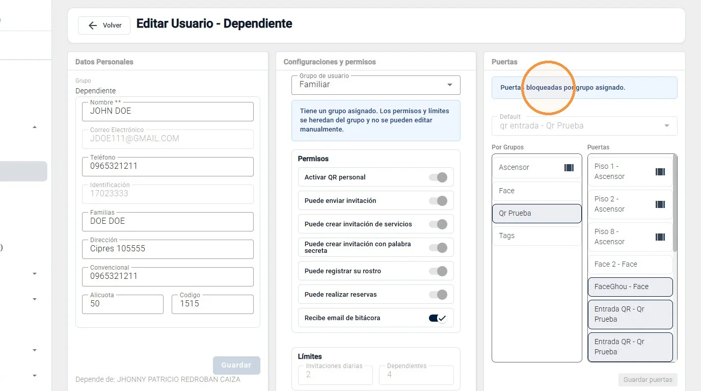 Captura de Gestión de dependientes paso 11